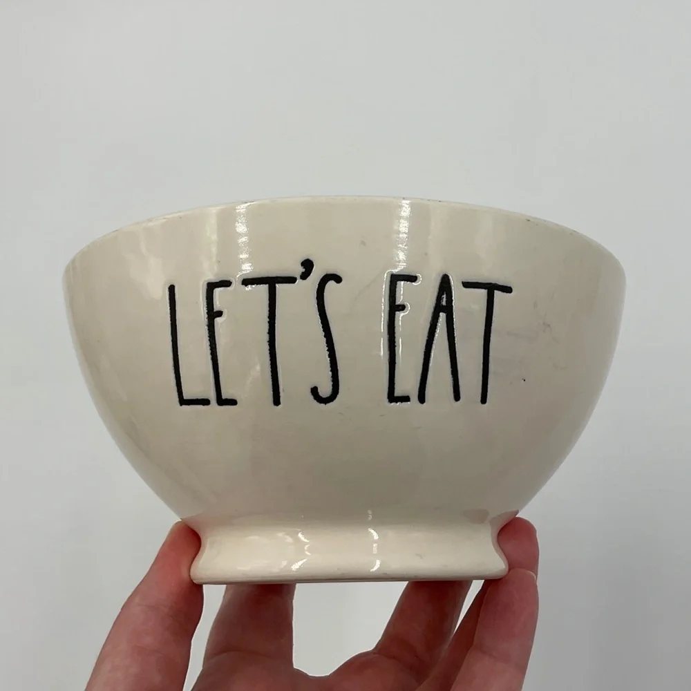 NWOT Rae Dunn by Magenta LET’S EAT Bowl for Cereal Ice Cream Soup or Snacks - Picture 2 of 14
